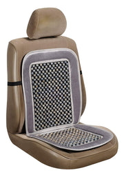 Car Seat Cover Wooden Beads Velvet for Car Wooden Acupressure Natural Beige Color, Universal Fit for All Cars