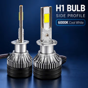 Auto Pearl F15 H1 LED Headlight Bulb, 6000K Cool White Light, 360W (180W Each), 21000LM, Rear Cooling Fan