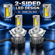 Auto Pearl F15 H4 LED Headlight Bulb, 6000K Cool White Light, 360W (180W Each), 21000LM, with Rear Cooling Fan