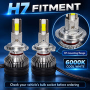 Auto Pearl F15 H7 LED Headlight Bulb, 6000K Cool White Light, 360W (180W Each), 21000LM, with Rear Cooling Fan