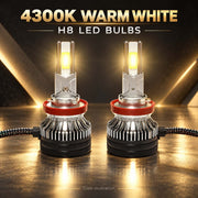 Auto Pearl F15 H8/H9/H11 LED Headlight Bulb, 4300K Warm White Light, 360W (180W Each), 21000LM, with Rear Cooling Fan