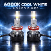 Auto Pearl F15 H8/H9/H11 LED Headlight Bulb, 6000K Cool White Light, 360W (180W Each), 21000LM, with Rear Cooling Fan