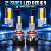 Auto Pearl F15 H8/H9/H11 LED Headlight Bulb, 6000K Cool White Light, 360W (180W Each), 21000LM, with Rear Cooling Fan