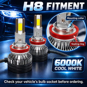 Auto Pearl F15 H8/H9/H11 LED Headlight Bulb, 6000K Cool White Light, 360W (180W Each), 21000LM, with Rear Cooling Fan