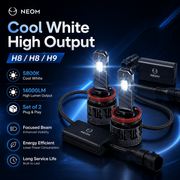 Auto Pearl H8/H9/H11 LED Headlight Bulb for Car 220W 14000LM 6000K (White Light LED Headlight Bulb) compatible with All Car (Pack of 2)