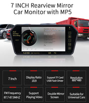 7 Inch Bluetooth Rear View Dashboard LED Monitor Screen MP5, MP3, with Bumper Camera
