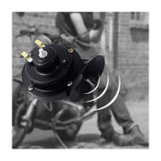 Black Horn Super Loud Horns, Waterproof, Dustproof Durable Air Electric Snail Horn, 12V Raging Sound Air Horns compatible with All Cars