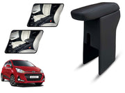 Auto Pearl Premium Car Armrest with Storage Box, High-Density Foam, Nappa Leatherette Black with double Stitching, No Obstruction to Rear Window Buttons, for I10 Grand-2017