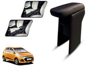 Auto Pearl Premium Car Armrest with Storage Box, High-Density Foam, Nappa Leatherette Black with double Stitching, No Obstruction to Rear Window Buttons, for I10 Grand (2013-2016)