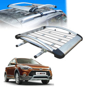 Car Roof Luggage (4x 4) Frame Aluminum Roof Frame Universal Roof Frame Travel Frame Load Frame Load Over 100 kg Roof Shelves Luggage Box Roof Rack (Silver)