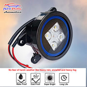 High Power Premium Quality 4 Led DRL Fog Lamp  Assembly Black Blue (Set of 2)