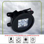 High Power Premium Quality 4 Led DRL Fog Lamp  Assembly Black (Set of 2)