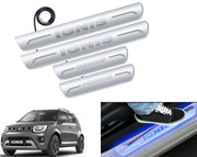 Auto Pearl Car Door Foot Step Led Sill/Scuff Plates With Mirror Finish Compatible with All Models (Set of 4)