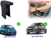 Auto Pearl Premium Car Armrest with Storage Box, High-Density Foam, Nappa Leatherette, No Obstruction to Rear Window Buttons, for Ignis (2017-2022)