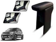 Auto Pearl Premium Car Armrest with Storage Box, High-Density Foam, Nappa Leatherette, No Obstruction to Rear Window Buttons, for Ignis (2017-2022)