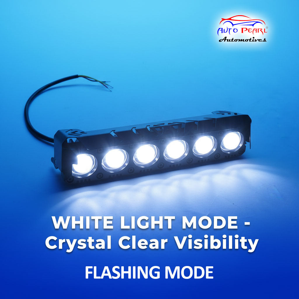 Auto Pearl Car 6-Projector Lens Driving Lights Yellow / White LED Spot light 35W, 12-80V Dual Color Mode Auxiliary Lights for All Cars (Pack of 2)