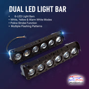 Auto Pearl Motorcycle 6-Projector Lens Driving Lights Yellow / White LED Spot light 35W, 12-80V Dual Color Mode Auxiliary Lights compatible with All Bike