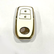 TPU Key Cover Compatible with Innova Crysta| Fortuner| Hilux| Fortuner Facelift 2021 | Fortuner Legender 2021 2 Button Smart Key (Black)