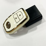 TPU Key Cover Compatible with Innova Crysta| Fortuner| Hilux| Fortuner Facelift 2021 | Fortuner Legender 2021 2 Button Smart Key (Black)