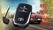 TPU Key Cover Compatible with Innova Crysta| Fortuner| Hilux| Fortuner Facelift 2021 | Fortuner Legender 2021 2 Button Smart Key (Black)