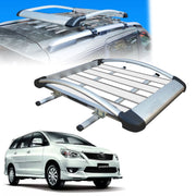 Car Roof Luggage (4x 4) Frame Aluminum Roof Frame Universal Roof Frame Travel Frame Load Frame Load Over 100 kg Roof Shelves Luggage Box Roof Rack (Silver)