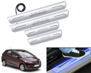 Auto Pearl Car Door Foot Step Led Sill/Scuff Plates With Mirror Finish Compatible with All Models (Set of 4)