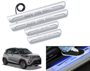 Auto Pearl Car Door Foot Step Led Sill/Scuff Plates With Mirror Finish Compatible with All Models (Set of 4)