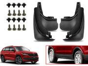 O.E Type Custom Front and Rear Mud Flap Guard (Set of 4 Pcs) | Compatible with SKODA | Black