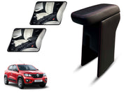 Auto Pearl Premium Car Armrest with Storage Box, High-Density Foam, Nappa Leatherette Black with double Stitching, No Obstruction to Rear Window Buttons, for Kwid (2015-2021)