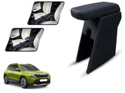 Auto Pearl Premium Car Armrest with Storage Box, High-Density Foam, Nappa Leatherette Black with double Stitching, No Obstruction to Rear Window Buttons, for Kylaq-2024-2025