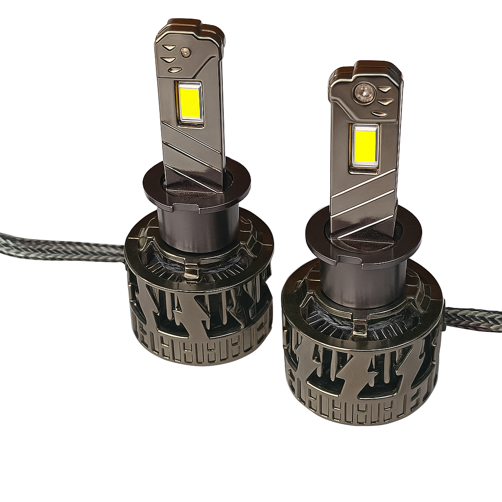 Auto Pearl H3 LED Headlight Bulb for Car 220W 14000LM 6000K (White Light LED Headlight Bulb) compatible with All Car (Pack of 2)