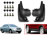 O.E Type Custom Front and Rear Mud Flap Guard (Set of 4 Pcs) | Compatible with SKODA | Black