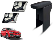 Auto Pearl Premium Car Armrest with Storage Box, High-Density Foam, Nappa Leatherette Black with double Stitching, No Obstruction to Rear Window Buttons, for Liva-2010-2014