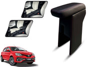 Auto Pearl Premium Car Armrest with Storage Box, High-Density Foam, Nappa Leatherette Black with double Stitching, No Obstruction to Rear Window Buttons, for Liva-2010-2014