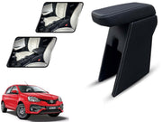 Auto Pearl Premium Car Armrest with Storage Box, High-Density Foam, Nappa Leatherette Black with double Stitching, No Obstruction to Rear Window Buttons, for Liva-2010-2014