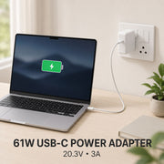 61W USB-C MacBook Charger with Type-C to Type-C Cable – 20.3V 3A Fast Charging Adapter