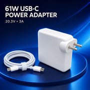 61W USB-C MacBook Charger with Type-C to Type-C Cable – 20.3V 3A Fast Charging Adapter