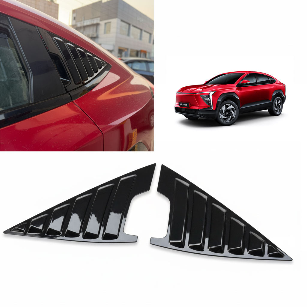 Auto Pearl Mahindra XEV 9e Window Louver | Glossy Piano Black | Rear Quarter Window | Left & Right Set
