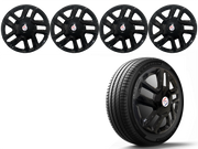 Press Type R16 Hubcap Brezza Wheel Cover Replacements for OEM Steel Wheels Polypropylene Material with Retention Ring | Set of 4 Pcs
