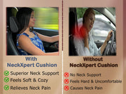 Auto Pearl NeckXpert Car Neck Rest Cushion|Memory Foam Neck Pillow| Seat Headrest Cushion| Car Neck Pillow for Neck Pain Relief in Office, Driving (Extra Large, Black Hemming, Pack of 1)