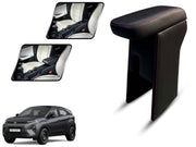 Auto Pearl Premium Car Armrest with Storage Box, High-Density Foam, Nappa Leatherette Black with double Stitching, No Obstruction to Rear Window Buttons, for Nexon-2024