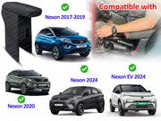 Auto Pearl Premium Car Armrest with Storage Box, High-Density Foam, Nappa Leatherette Black with double Stitching, No Obstruction to Rear Window Buttons, for Nexon EV-2020