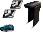 Auto Pearl Premium Car Armrest with Storage Box, High-Density Foam, Nappa Leatherette Black with double Stitching, No Obstruction to Rear Window Buttons, for Nexon EV-2020