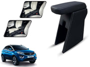 Auto Pearl Premium Car Armrest with Storage Box, High-Density Foam, Nappa Leatherette Black with double Stitching, No Obstruction to Rear Window Buttons, for Nexon (2017-2019)