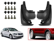 O.E Type Custom Front and Rear Mud Flap Guard (Set of 4 Pcs) | Compatible with SKODA | Black