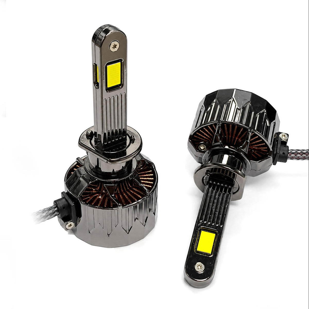 Auto Pearl H1-6500K 320W (160W Each), 18000LM LED Headlight Bulb with rear cooling Fan for Car (Cool White Light LED Headlight Bulb)