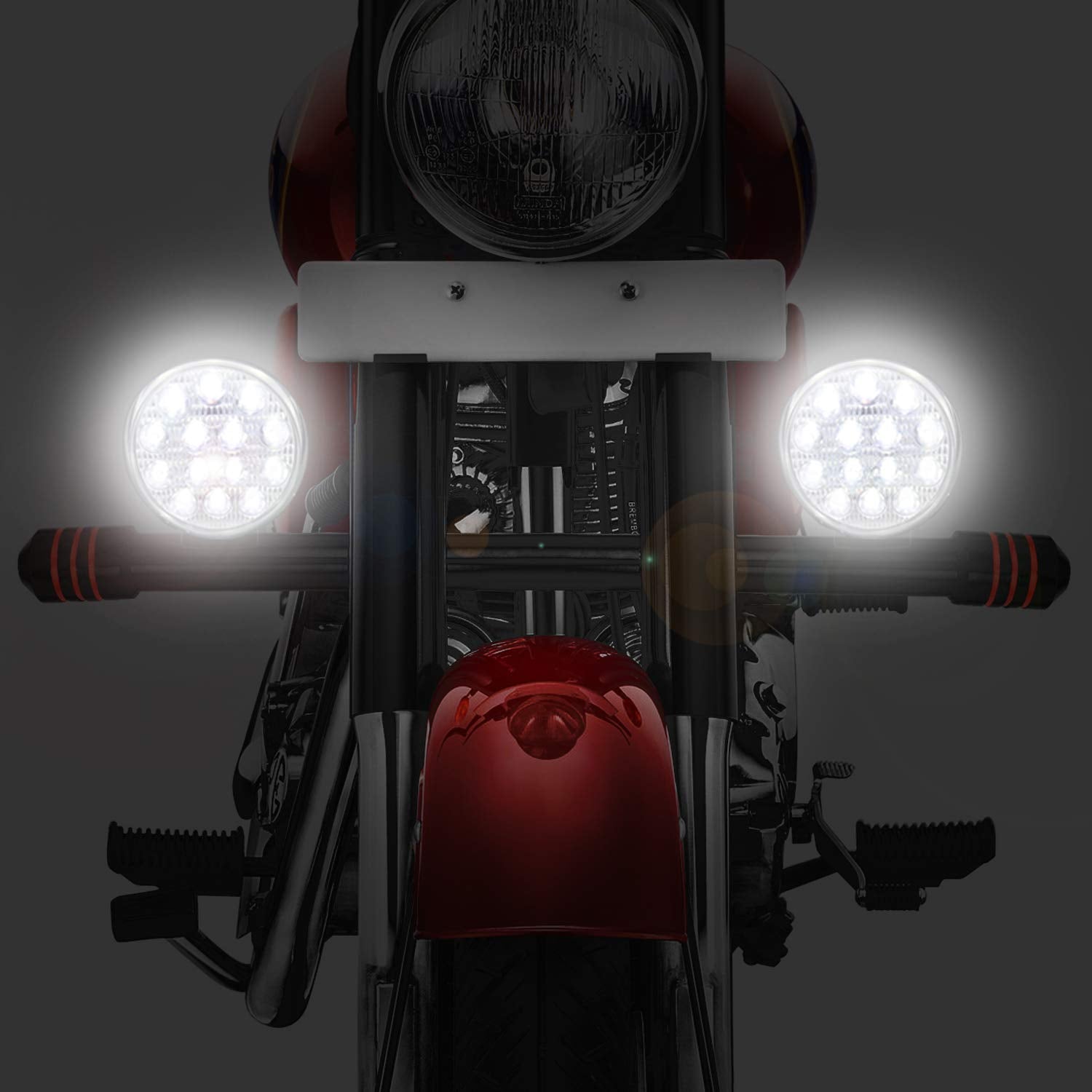 Auto Pearl 12LED Work Light, 20W Round Motorcycle Foglight Ultra Bright White light 12V Driving Spot Work Lights compatible with All Bike and Car