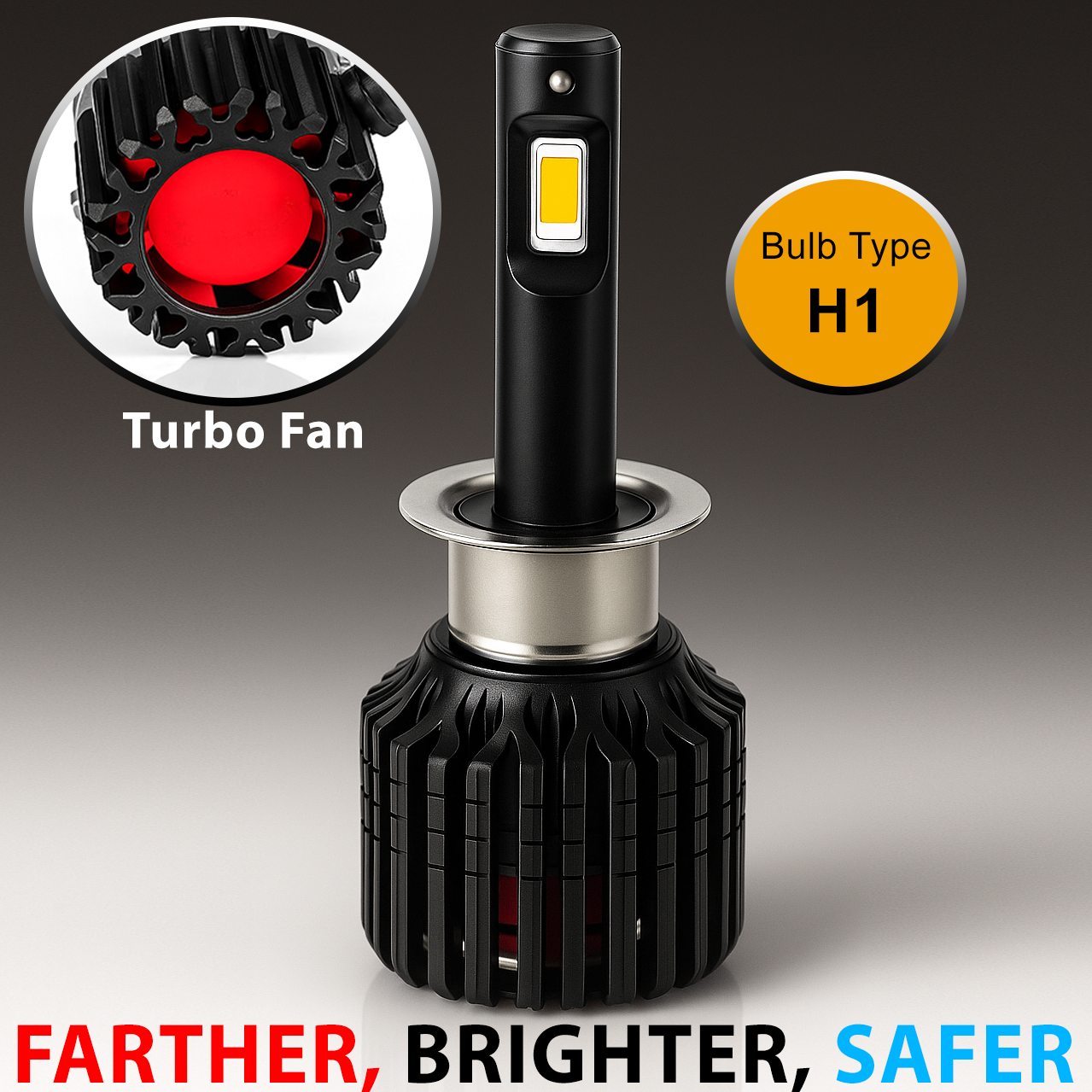 Auto Pearl H1 LED Headlight Bulb for Car 100W 12000LM 6000K (White Light LED Headlight Bulb) compatible with All Car (Pack of 2)