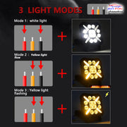 Auto Pearl 4 inch Square 34Led Auxiliary 12V-30W, Amber DRL Spot Light, White and Yellow Color, Off Road Light compatible with All Bike and Car (Pack of 2)