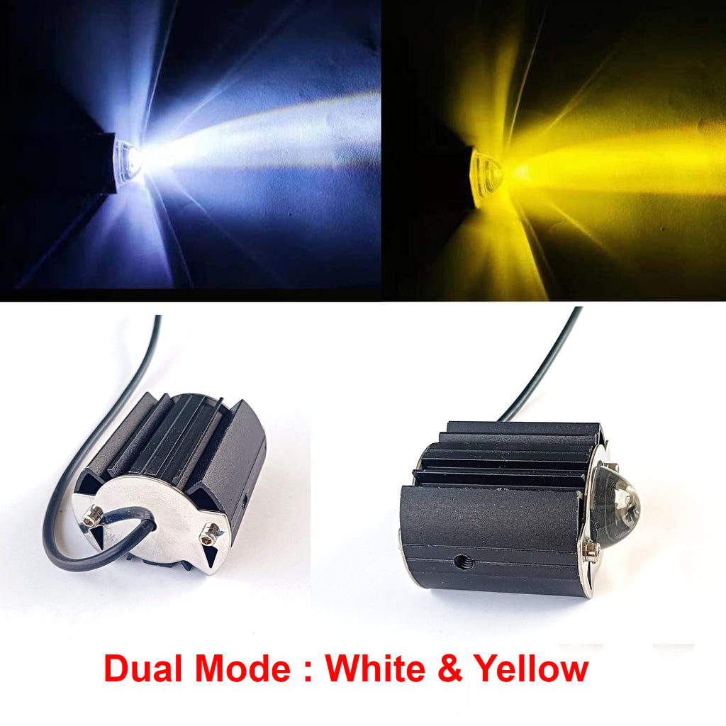 Spot Light Dual Mode Yellow/White Mini Fog Light for All Bike (Pack of ...
